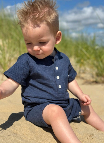 Navy Camborne Henley Romper