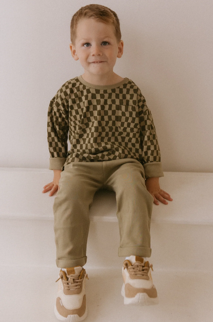 Checkered Tee & Pant Set