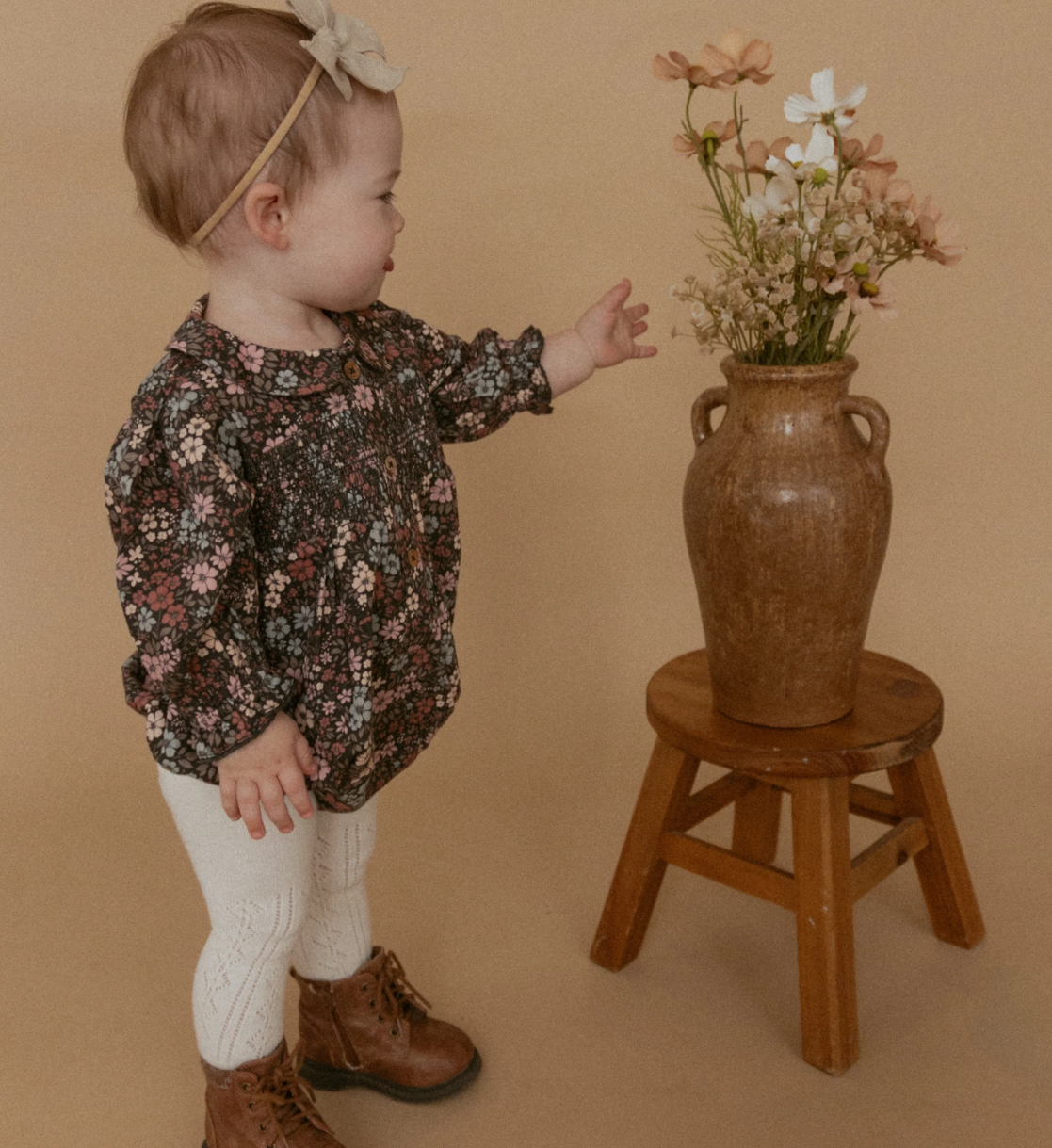 Bohemian Floral Smocked Bubble