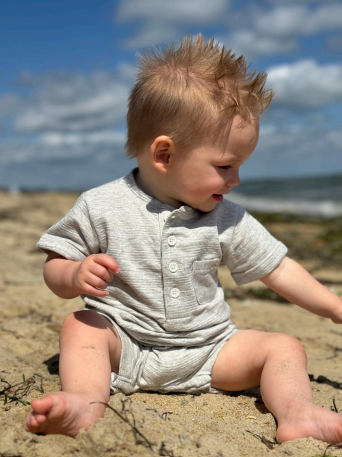 Light Gray Camborne Henley Romper