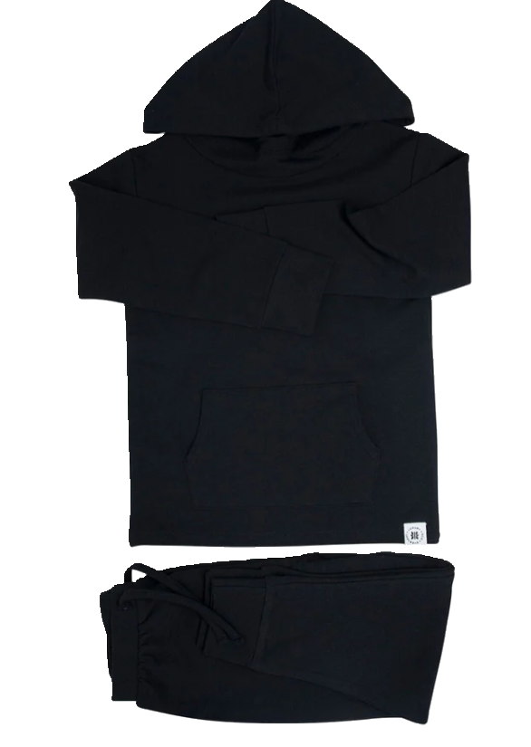 Black Hooded Jogger Set