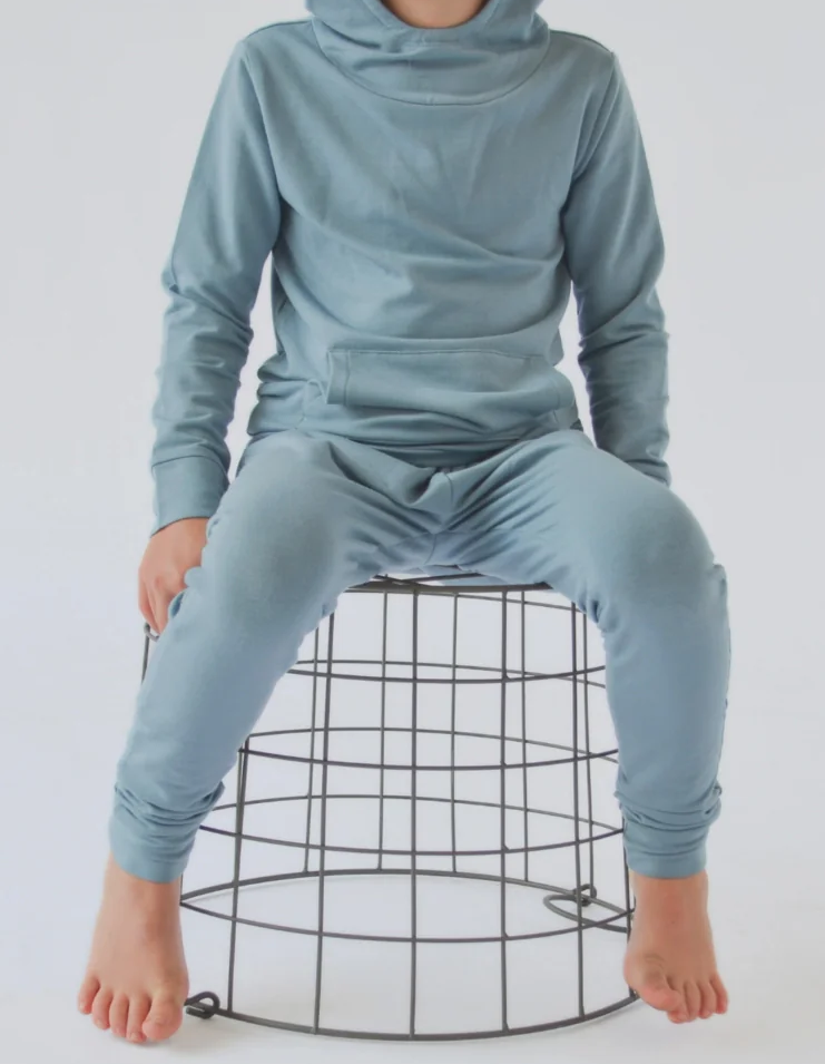 Blue Fog Hooded Jogger Set