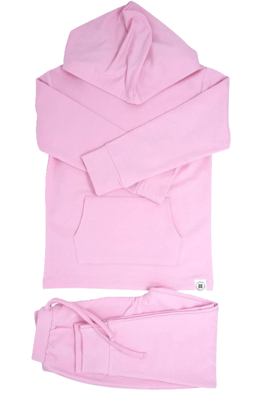 Carnation Pink Hooded Jogger Set