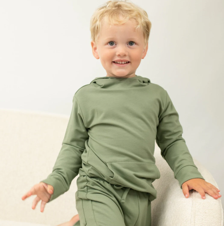 Army Green Hooded Jogger Set