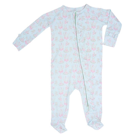 Dancing Swans Bamboo Ruffle Footie