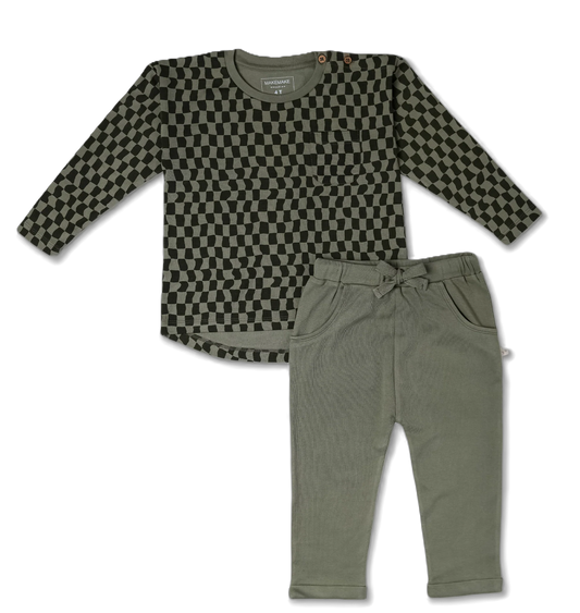 Checkered Tee & Pant Set