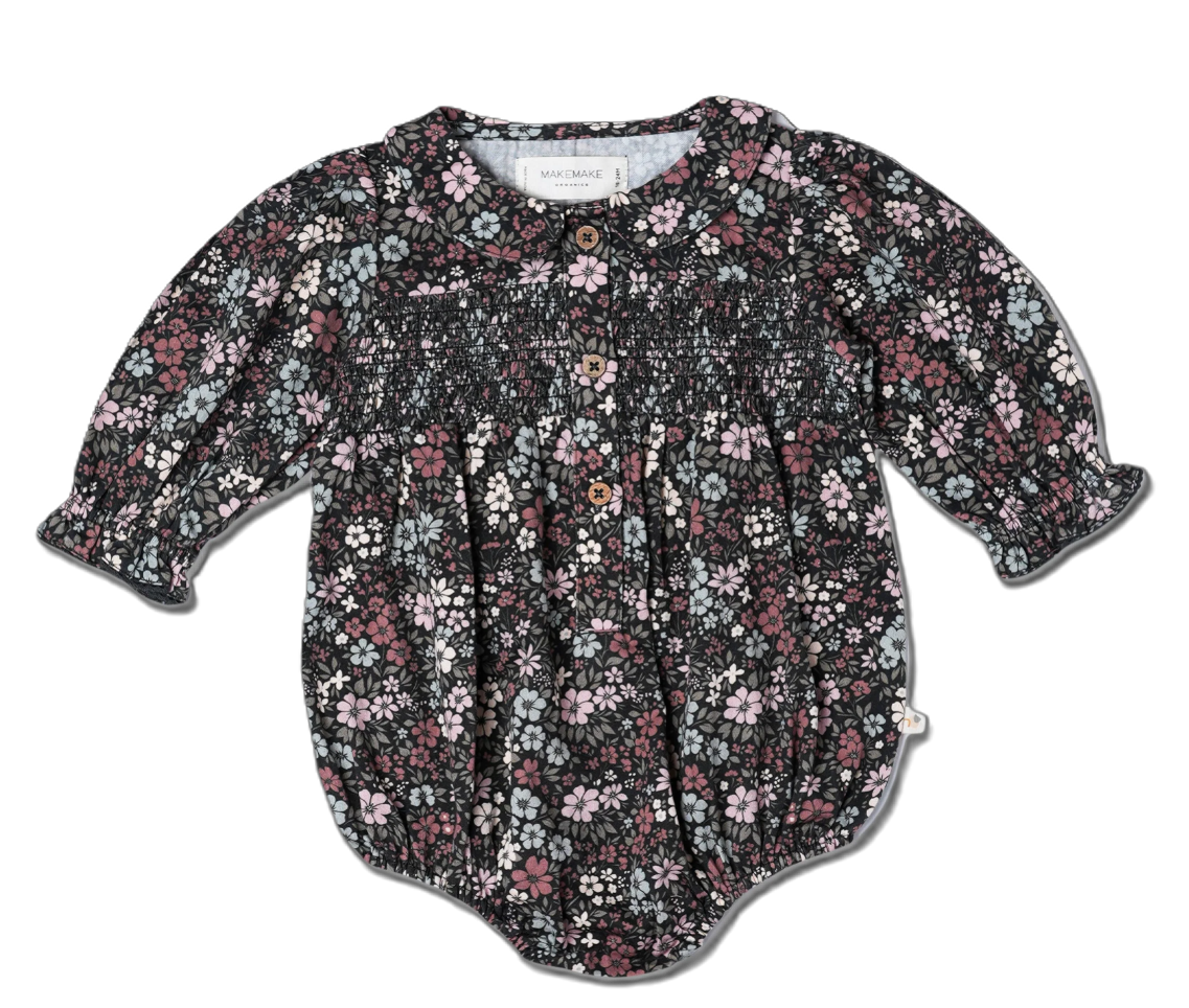 Bohemian Floral Smocked Bubble
