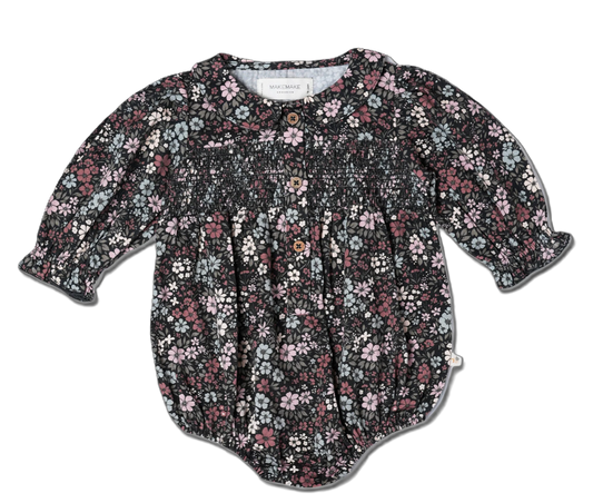 Bohemian Floral Smocked Bubble