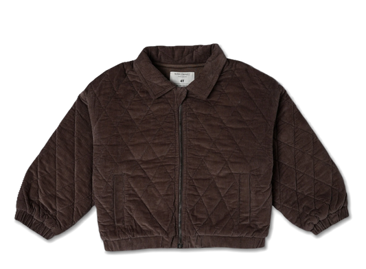 Quilted Bomber Corduroy Jacket