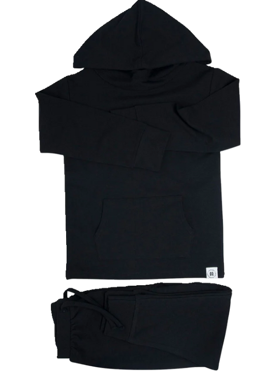 Black Hooded Jogger Set