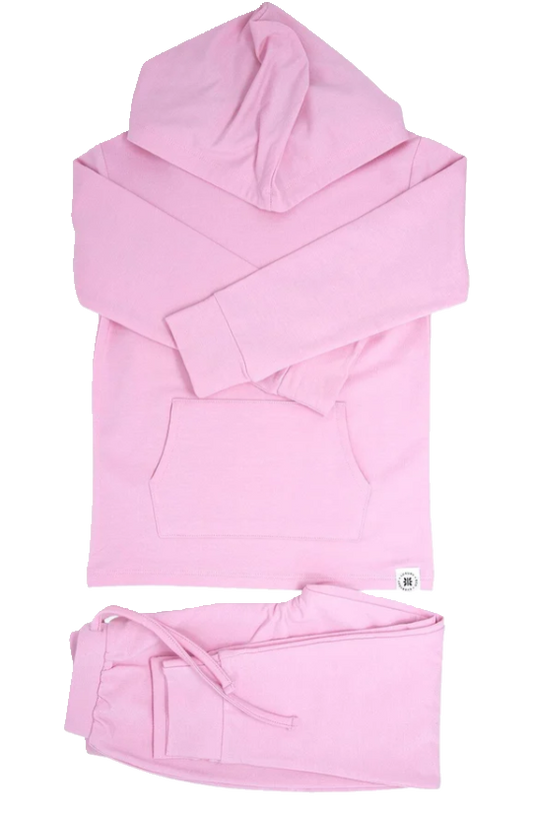 Carnation Pink Hooded Jogger Set