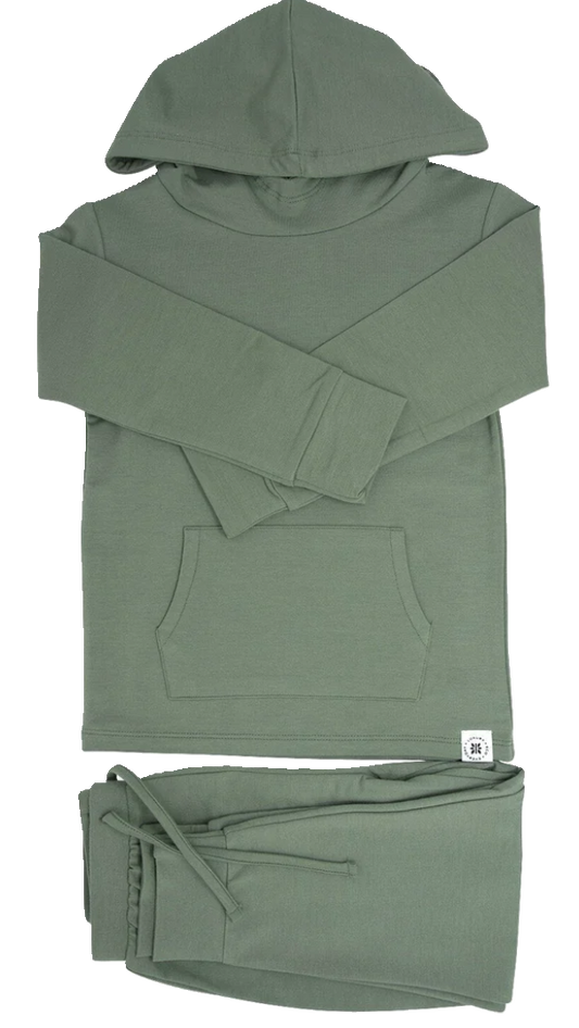Army Green Hooded Jogger Set