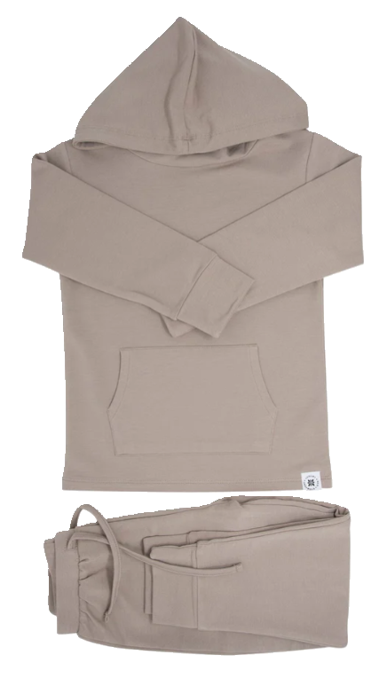 Just Taupe Hooded Jogger Set